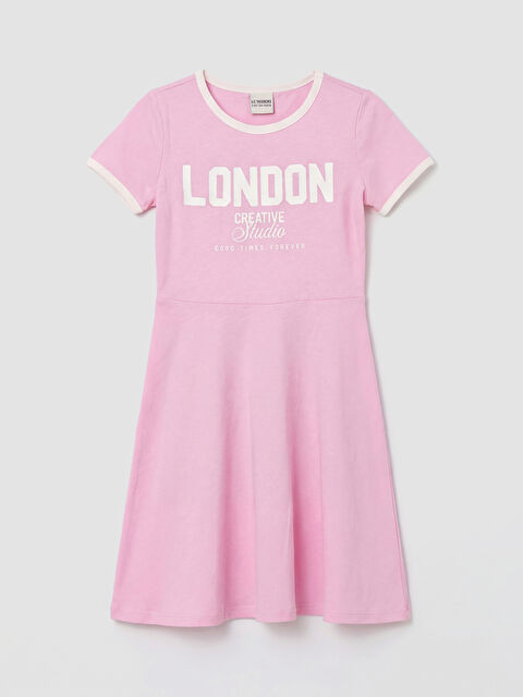 LCW Kids London Printed Crew Neck Girls' Dress - S6FU55Z4-QY7