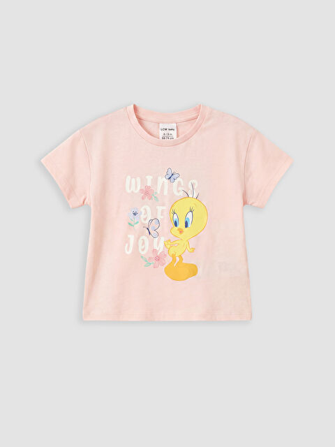 LCW baby Tweety Baskılı Kız Bebek Tişört