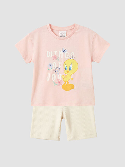 LCW baby Tweety Lisanslı Kız Bebek Takım