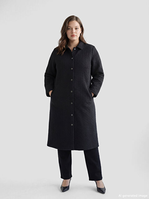 LCW Grace Hakim Yaka Kendinden Desenli Kadın Ferace