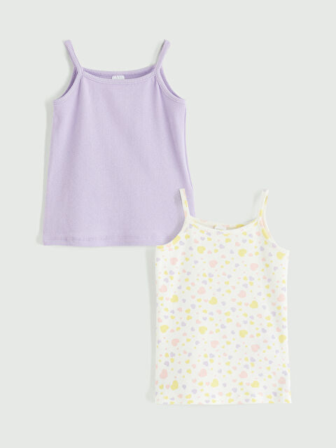 LCW ECO Kare Yaka Baskılı Kız Çocuk Atlet 2'li - S6FV39Z1-LRA