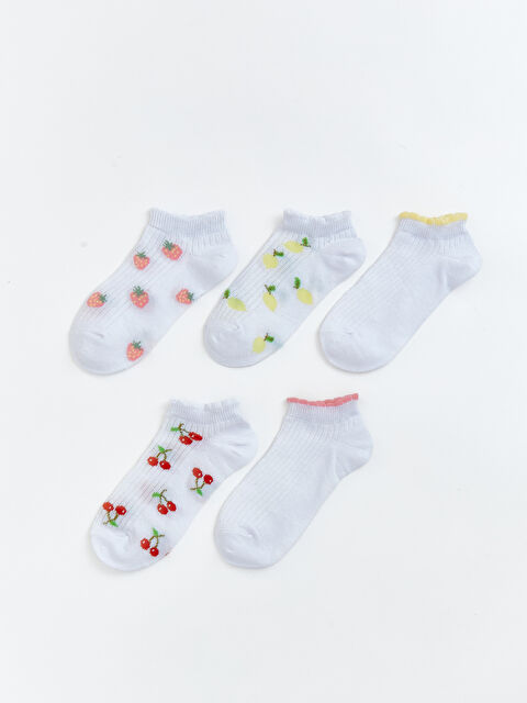 LCW Kids Meyve Desenli Kız Çocuk Patik Çorap 5'li