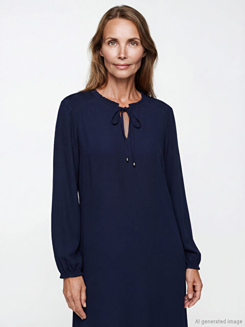 LCW Grace Bağlamalı Yaka Elbise - S6FY31Z8-E1J