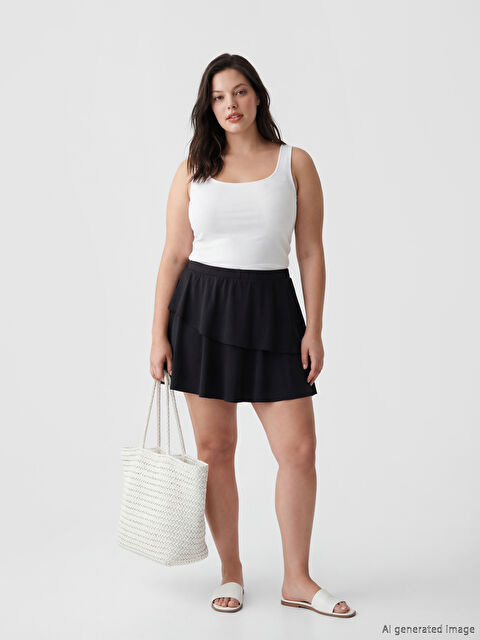 LCW DREAM Büyük Beden Kadın Yüzme Şort Etek