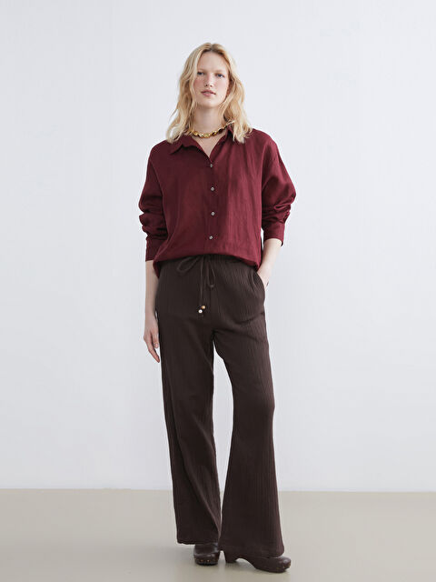 LCWAIKIKI Classic Beli Lastikli Kadın Müslin Pantolon - S6FY50Z8-HMK