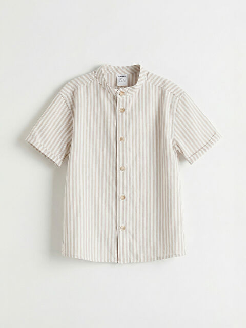LC WAIKIKI Hakim Yaka Kısa Kollu Çizgili Erkek Çocuk Gömlek - S6G017Z1-ELZ