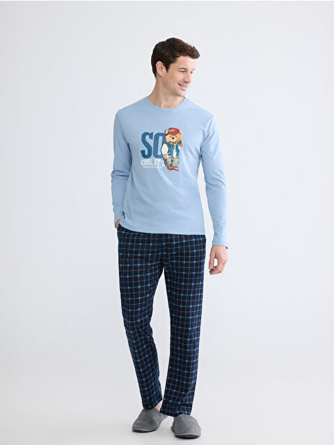 LC WAIKIKI Standart Kalıp Ayı Teddy Baskılı Erkek Pijama Takım - S6G055Z8-LSJ