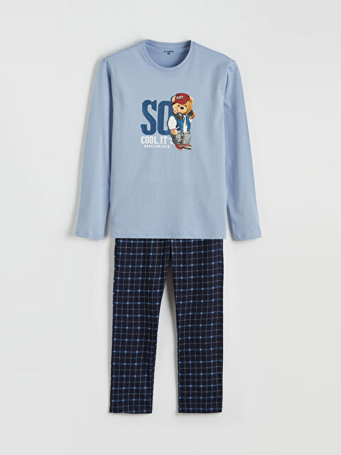 LC WAIKIKI Standart Kalıp Ayı Teddy Baskılı Erkek Pijama Takım - S6G055Z8-LSJ