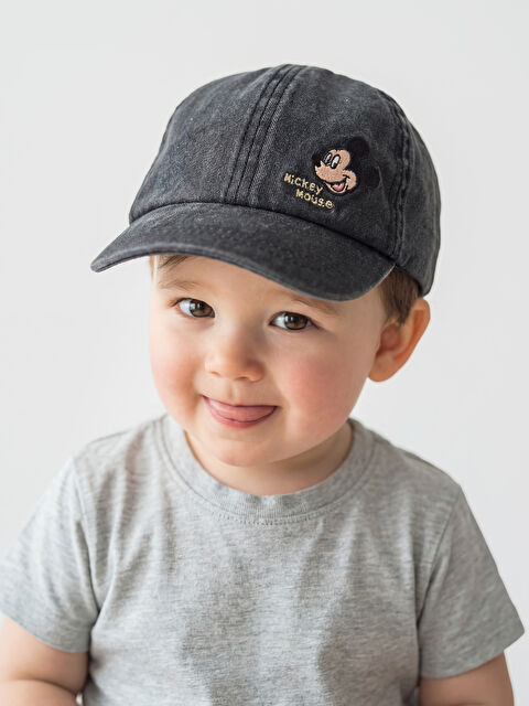 LCW baby Mickey Mouse Nakışlı Erkek Bebek Kep Şapka