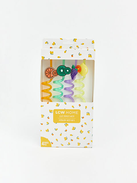 LCW HOME کەلوپەلی قەواغی شیشەیی بە نه‌خشی میوە کۆمەڵەی 4 دانە