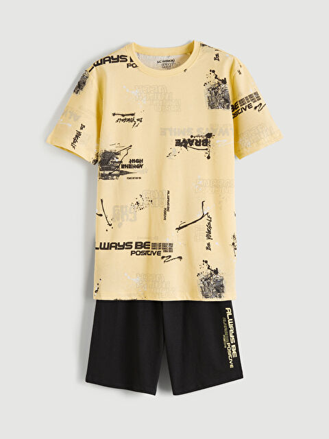 LCW Kids ŽUTA Kratka pidžama komplet Dečak - S6G300Z4-LUG