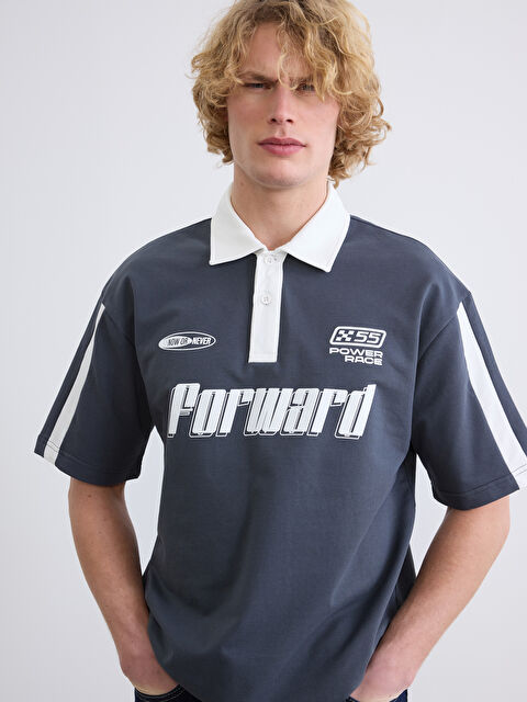 XSIDE Polo Yaka Baskılı Erkek Tişört - S6G309Z8-Y0C