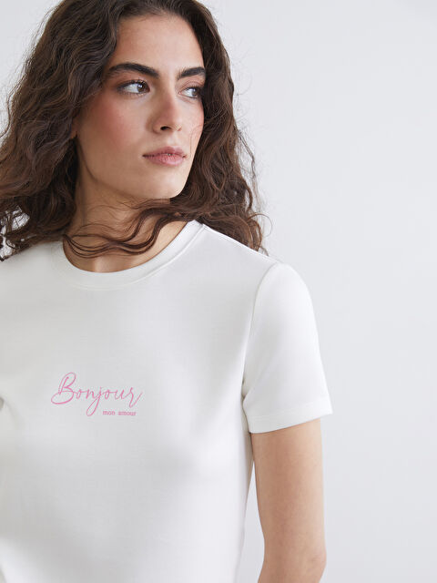 LCW Vision Crew Neck Printed Women's T-Shirt - S6G311Z8-R9J