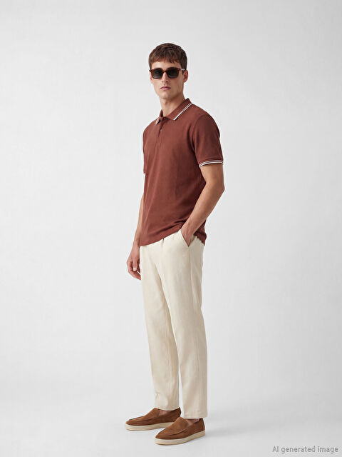 LCW Vision Regular Fit Pleated Men's Linen-Look Trousers