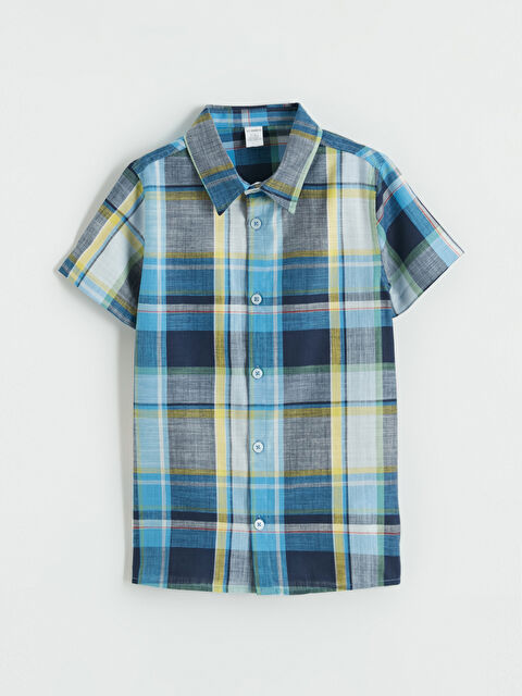 LC WAIKIKI Ekose Kısa Kollu Erkek Çocuk Gömlek - S6G389Z1-LME
