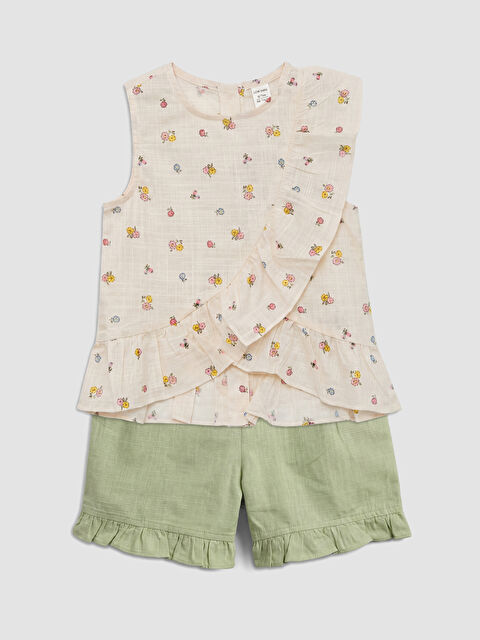 LCW Kids Bisiklet Yaka Kız Çocuk Bluz Ve Şort 2'li