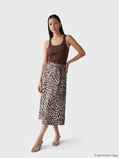 LCWAIKIKI Classic Leopard Print Women's Wrap Skirt