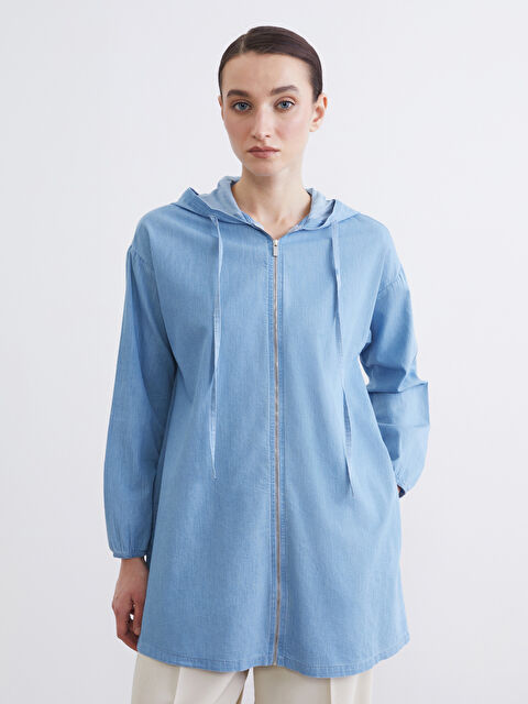 LCW Modest Kapüşonlu Kadın Jean Tunik	 - S6G534Z8-311