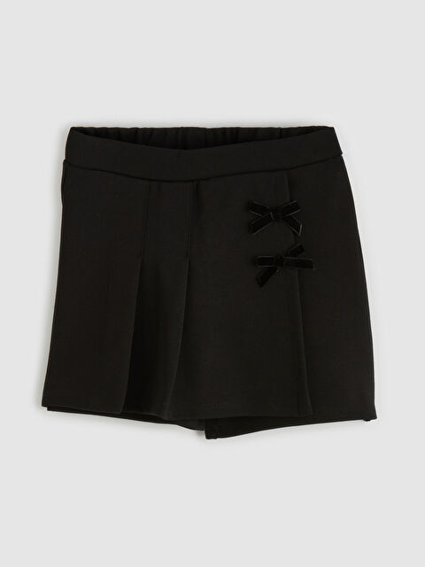 LCW Kids Pilili Fiyonk Detaylı Kız Bebek Şort Etek - S6G618Z1-CVL