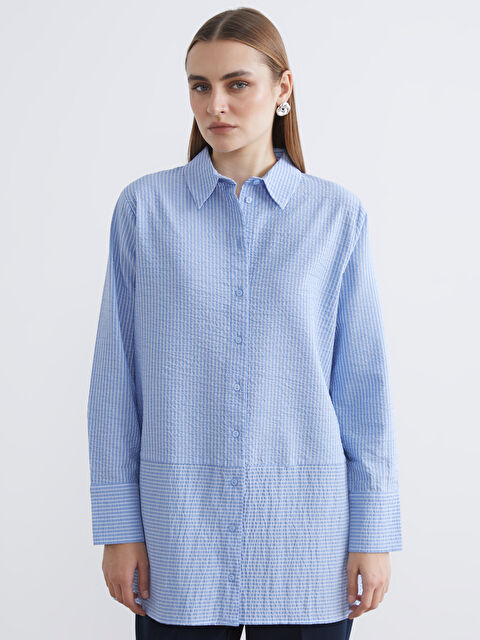 LCWAIKIKI Classic Çizgili Kadın Gömlek Tunik - S6G720Z8-LEN