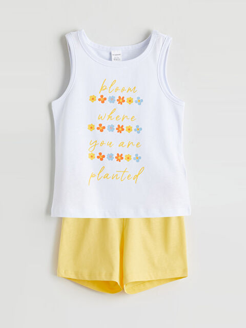 LCW Kids Girl YELLOW Shortie Pyjama Set - S6G765Z1-FEY