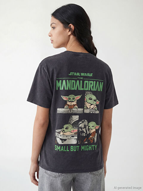 XSIDE Тениска с обло деколте „Мандалорецът“ с щампа за жени - S6G778Z8-VDL