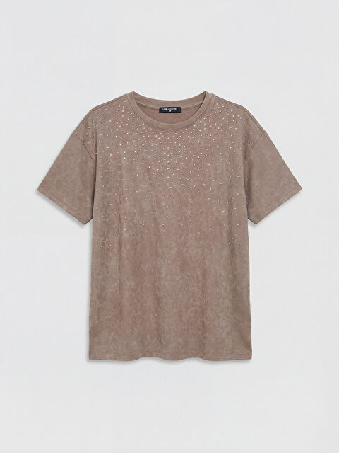 LCW Comfort Bisiklet Yak Taşlı Kadın Tişört - S6G822Z8-EPW