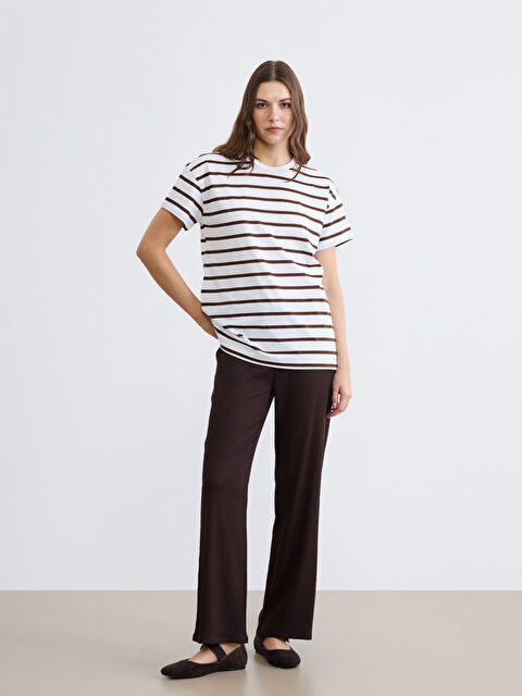 LCW Comfort Beli Lastikli Dokulu Kadın Pantolon - S6G826Z8-HMK