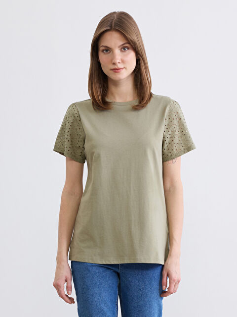 LCW Comfort Bisiklet Yaka Ajurlu Bluz - S6G827Z8-GN2