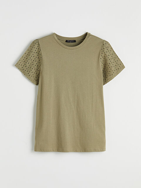 LCW Comfort Bisiklet Yaka Ajurlu Bluz - S6G827Z8-GN2