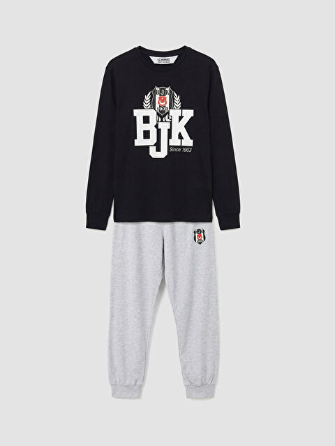 LCW Kids Bisiklet Yaka Beşiktaş Baskılı Erkek Çocuk Pijama Takım - S6G840Z4-CVL