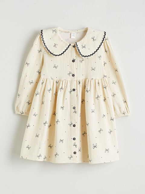 LCW Kids Bebe Yaka Fırfırlı Kız Çocuk Elbise - S6G850Z1-LRA