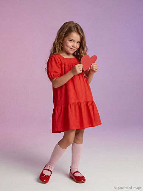 LCW Kids Kız Çocuk Balon Kollu Elbise - S6G851Z1-GZX