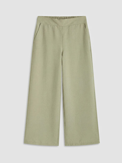 LCW Modest Beli Lastikli Geniş Paça Kadın Pantolon