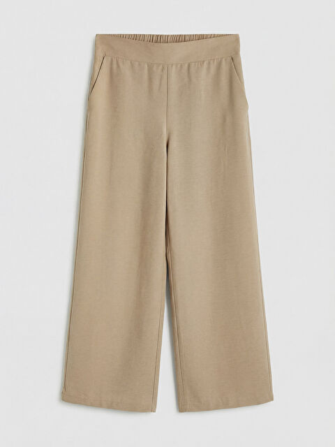 LCW Modest Beli Lastikli Geniş Paça Kadın Pantolon