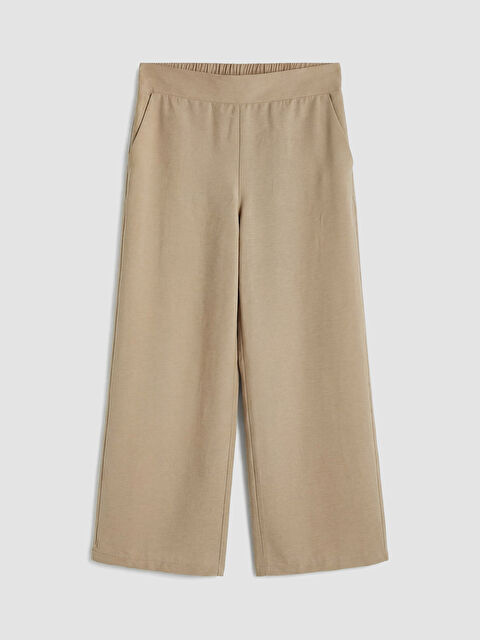 LCW Modest Beli Lastikli Geniş Paça Kadın Pantolon