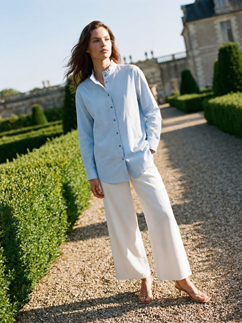 LCW Modest Beli Lastikli Geniş Paça Kadın Pantolon	 - S6G867Z8-QVD