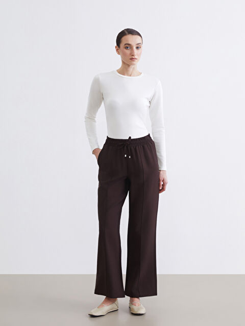 LCW Modest Beli Lastikli Geniş Paça Kadın Pantolon - S6G868Z8-DJ7