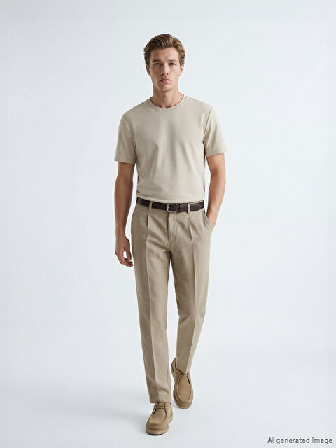 SOUTHBLUE Pantaloni Regular Fit din Amestec de In cu Pliseuri pentru Bărbați