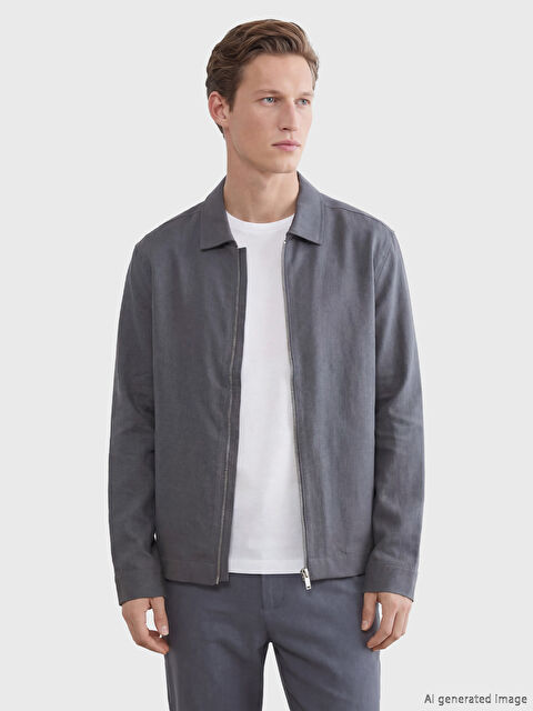 SOUTHBLUE Regular Fit Gömlek Yaka Erkek Mont