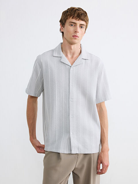 LCW Vision Regular Fit Short Sleeve Striped Men's Shirt