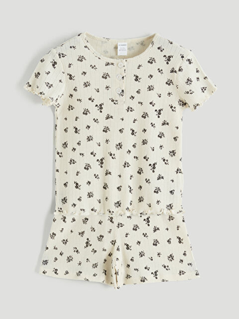 LCW ECO Bisiklet Yaka Kız Çocuk Tişört ve Şort - S6G974Z1-LQA