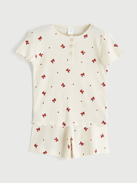 LCW ECO Bisiklet Yaka Kız Çocuk Tişört ve Şort - S6G974Z1-LQB