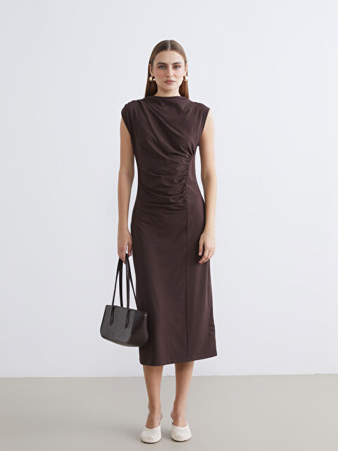 LCW STUDIO Woman BROWN Dress - S6G999Z8-HEH