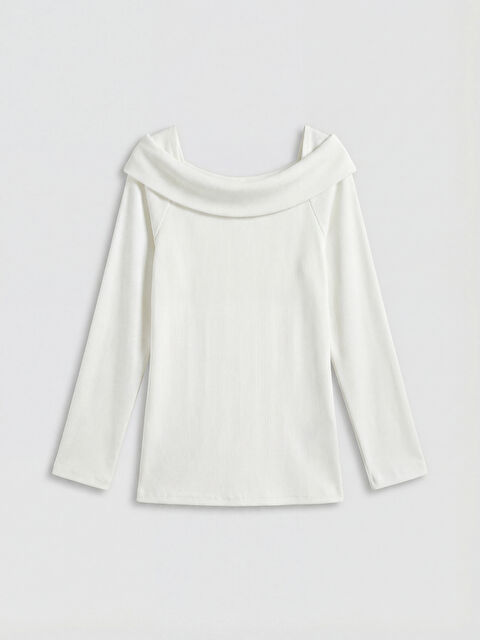 LCW Kids Kayık Yaka Uzun Kollu Kız Çocuk Tişört - S6GA67Z4-FDU