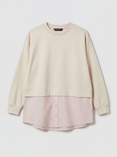 LCW Modest Gömlek Detaylı Kadın Sweatshirt Tunik - S6GA71Z8-FEJ