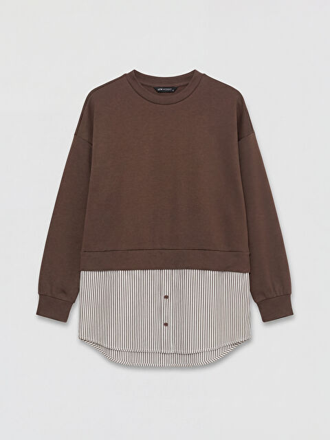 LCW Modest Gömlek Detaylı Kadın Sweatshirt Tunik