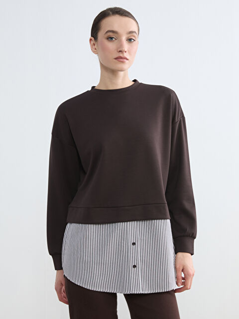 LCW Modest Gömlek Detaylı Kadın Sweatshirt Tunik	 - S6GA71Z8-HMK