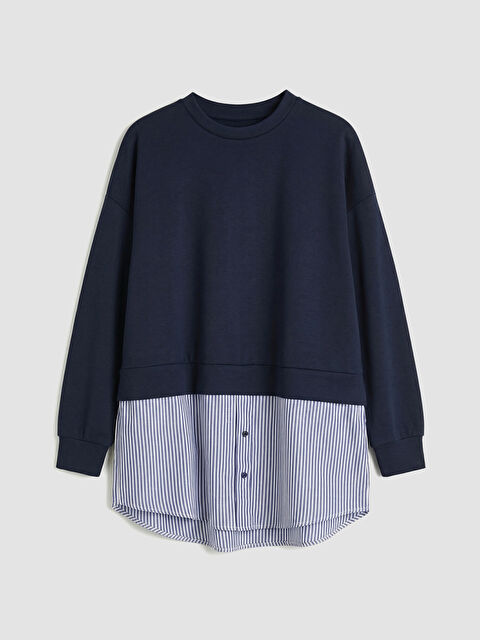 LCW Modest Gömlek Detaylı Kadın Sweatshirt Tunik	 - S6GA71Z8-HRZ