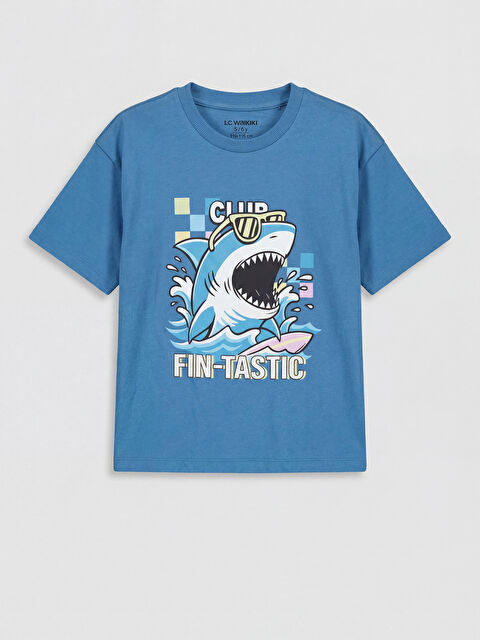 LCW Kids Köpek Balığı Baskılı Erkek Çocuk Tişört - S6GB27Z1-H5X